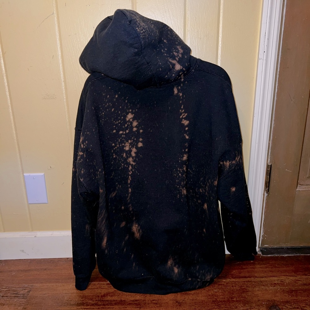 LAST CALL California Republic Black Tie Dye Splatter Hoodie Size L - Picture 6 of 14